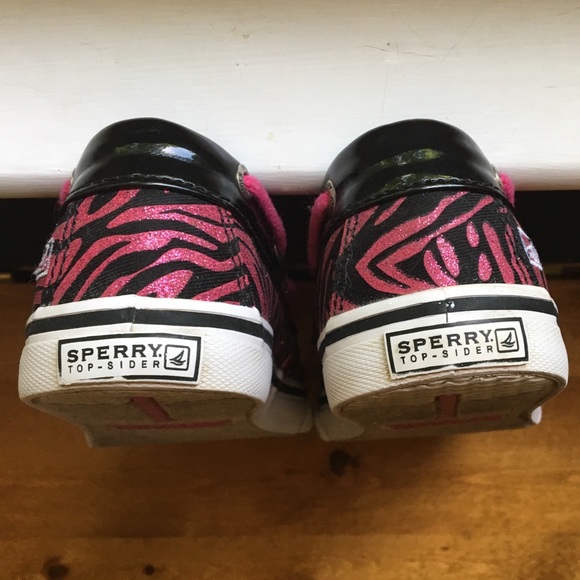 Girls size 2 Sperry Topsiders flats w/zebra print - Picture 7 of 8